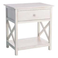 Providence Xavier White 1-Drawer Table