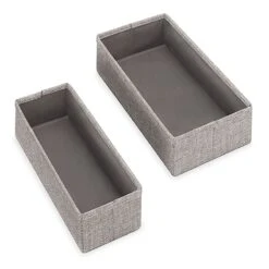 Set Of 4 Fabric Drawer Organizers, Black Herringbone -At Home Sales Store set of 4 fabric drawer organizers black herringbone 2