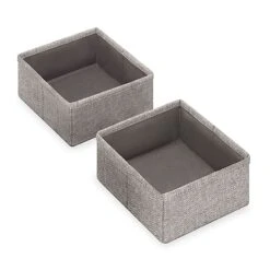 Set Of 4 Fabric Drawer Organizers, Black Herringbone -At Home Sales Store set of 4 fabric drawer organizers black herringbone 3