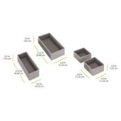 Set Of 4 Fabric Drawer Organizers, Black Herringbone -At Home Sales Store set of 4 fabric drawer organizers black herringbone 6