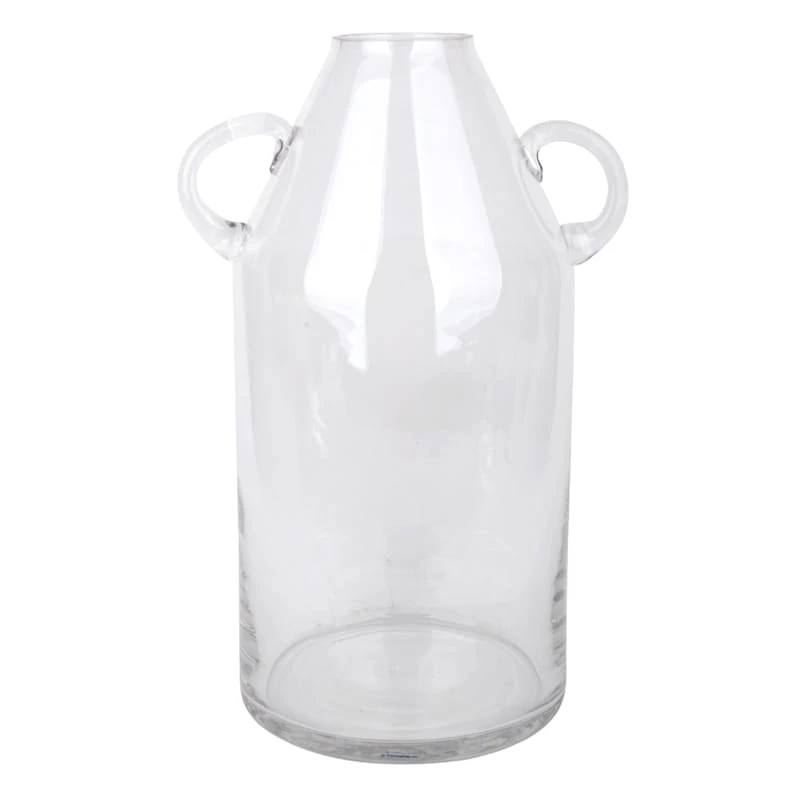 Tracey Boyd Clear Glass Vase With Handles, 12" 1 Tracey Boyd Clear Glass Vase With Handles, 12"
