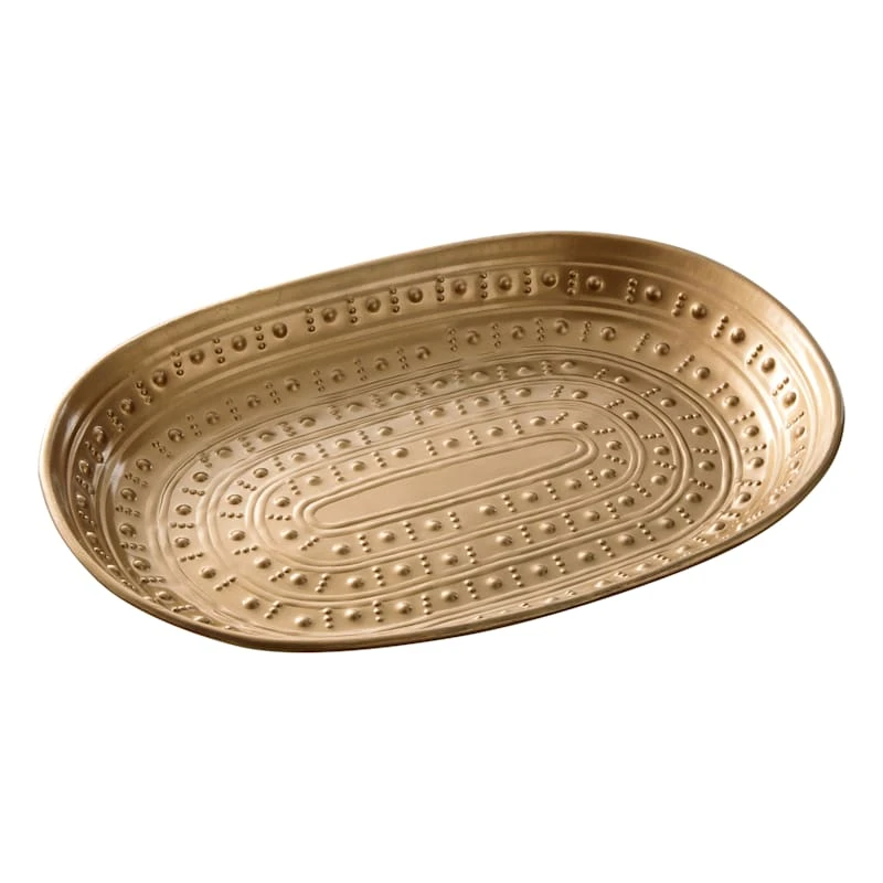 Tracey Boyd Gold Hammered Metal Decorative Tray, 13.5" 1 Tracey Boyd Gold Hammered Metal Decorative Tray, 13.5"
