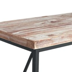 Wood Top With Black Cross Metal Table, Medium -At Home Sales Store wood top with black cross metal table medium 4